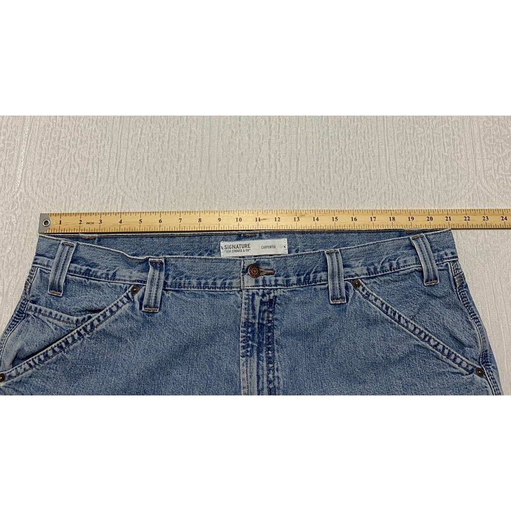 Levi Strauss Signature Carpenter‎ Jeans Light Wash Denim Mens Size 40x29 - Picture 6 of 9